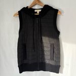 Michael Kors puffer Knit zip up sweater vest hoodie black medium Photo 3