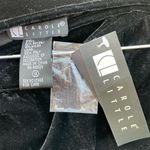 Vintage New Old Stock Carole Little Velvet Skirt 12 Embroidered Black Photo 5