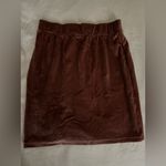 Luxurious Velvet Pencil Skirt in Rich Brown Photo 2