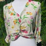 One Clothing Los Angeles Brand Size Medium cream floral print blouse Top Photo 1