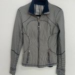 Lululemon Forme Jacket II RARE Pin Stripe Inkwell / Mojave Tan / White Inkwell 6 Photo 4