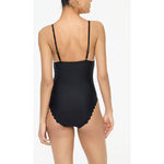 J.Crew NWT  Scalloped One-Piece Swimsuit in Solid Black BF041 Women's M Photo 10