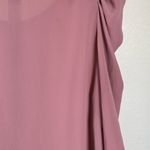 SheIn Plus Size Soft Blush Rose Pink Chic Dainty Modest Blouse Feminine Ruched Office Photo 7