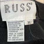 Vintage Russ Black Velour Pullover Shirt Size M Photo 1