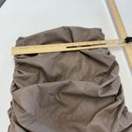 Sally LaPointe Skirt‎ Womens 4 Brown Grey Faux Leather Mini Ruched Tie Side Photo 9