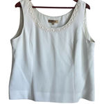 Kasper Women Top 18 Ivory Decorative Bodice Career Layering Professional Neutral Photo 0