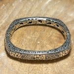 Sterling Silver Sarda Filigree Hinged Bangle Bracelet Photo 2