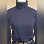 Jonathan Logan Blue Turtle Neck Maxi Dress Comes With Gold Belt.Zip In Back Sz S Photo 1