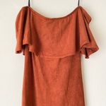 Lovely Day sz S orange off shoulder faux suede tube dress Photo 1