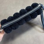 French Connection Utility Navy Blue Poppy Clutch Wristlet With Pom Poms Photo 4