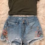 Mossimo Supply Co Floral Embroidered Jean Shorts Photo 0