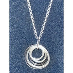 Liz Claiborne LC Silver Tone 5 Ring Necklace Ajustable Photo 1