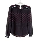 Who What Wear  Black Brown Circle Sheer Blouse XS Photo 1