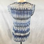 Kenar  white black and royal blue notched vneck top size XS Photo 2