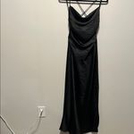 Meshki  Sydney Straight Neck Slip Maxi Dress, Black, Size L Photo 2