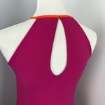 Diane Von Furstenberg  DVF Pink Orange Kera Combo Sleeveless Halter Dress Sz 2 Photo 10