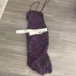Eggplant Rouched dress with belt. S Purple Photo 3