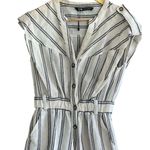 ZARA Women’s Striped Rustic Short Sleeve Romper Photo 3