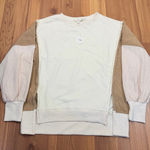 Oddi Ribbed Velour Exposed Seam Crewneck Split Hem Pullover Sweatshirt Small New Photo 0