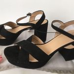 Black Suede Heels, Size 7 Photo 1