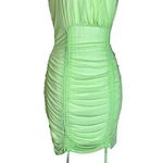 Urban Outfitters Liz & Sara Neon Lime Strappy Bow Tie Hem Ruched Sexy Mini Dress XL Photo 0