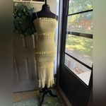 Mable floral smocked tiered ruffle spaghetti strap maxi dress, size medium Yellow Photo 2