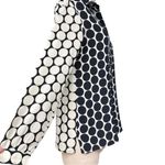 Etro Made in Italy 100% Silk Polka Dot Floral Embroidered Blouse Size 44/Medium Black Photo 3