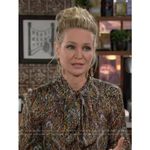 Veronica Beard đź’•VERONICAL BEARDđź’• Zaylee Tie-Bow Metallic Silk-Blend Blouse ~ Paisley Print 6 Photo 7