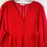 Carolina belle  Red Polka Dot V Neck Button Front Tunic Top Blouse Women Plus Photo 8