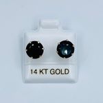 ❤️ 14k solid Gold Black color earrings studs ❤️ 8mm cubic zirconia ❤️ Screw Back ❤️ Aretes Negro en oro de 14 kilates Photo 0