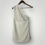 IRO  Roxanie One Shoulder Fil Coupé Chiffon Mini Dress Off White Size 40 or US‎ 8 Photo 2