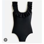 J.Crew NWOT black ruffled scoop back one piece swimsuit 10 Black Photo 1