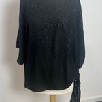 Vintage Armon Originals New York Semi Sheer Black Embellished Side Tie Top Size XL Photo 8