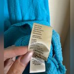 Free People  summer daydream button down shirt sz xl in aqua blue plus size gauze Photo 4