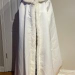 David's Bridal Cape NWOT Faux Fur Winter Wedding Bride Costume Halloween Fairy Satin Cover Photo 0