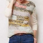 Anthropologie MOTH Cotton-Blend Marled Cream Sweater Size Small Photo 8