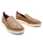 Vince Sanders Patent Leather Platform Slip On Sneakers Taupe Antique Rose Size 6 Photo 3
