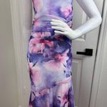 Jardin Vue Floral Strapless Maxi Dress Size Small. B21 Purple Photo 0