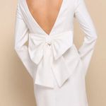 Lulus Elegant Cutie Ivory Bow Long Sleeve Backless Mini Dress Photo 0
