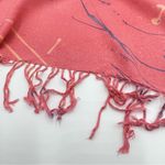 Splatter Paint Scarf Pink Fringe Eclectic Square Art to Wear Funky Colorful Photo 4