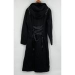 DarcChic Black Gothic Duster Coat Long Sleeve Lace Up Corset Style Hooded 3XL Size undefined Photo 5