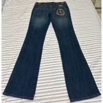 Y2K Frankie B Jeans Size 4, Inseam: 32 inches. Bootcut, Studded Blue Photo 2