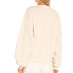 AGOLDE  Low V-Neck Balloon Sleeve Cotton Sweatshirt in Beige Neutral Photo 1
