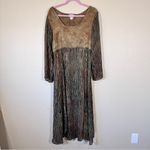 Vintage Classique Brown Animal Print Maxi Dress Womens M Long Sleeve Rayon Boho Size M Photo 6