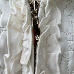 White House | Black Market WHBM Ivory Embroidered Quilted Jeweled Belted Vest Photo 7