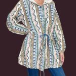 Contempo Casuals Vintage Pastel Tribal Floral Printed Oversized Hooded Jacket Photo 1