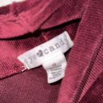 Eye Candy  leggings medium stretch soft velour ribbed velvet maroon plum red Photo 3