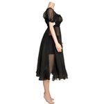 SELKIE The Caviar Lace Boudoir Silk Dress, Black, Small Black Photo 7