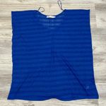 Solitaire by Ravi Khosla Blue Short Sleeve Stretchy Knit Swim Cover Up Medium Photo 3