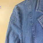 Escada Fitted Denim Blazer Jacket with Embroidery/Rhinestones Size 42 Blue US 12 Photo 1
